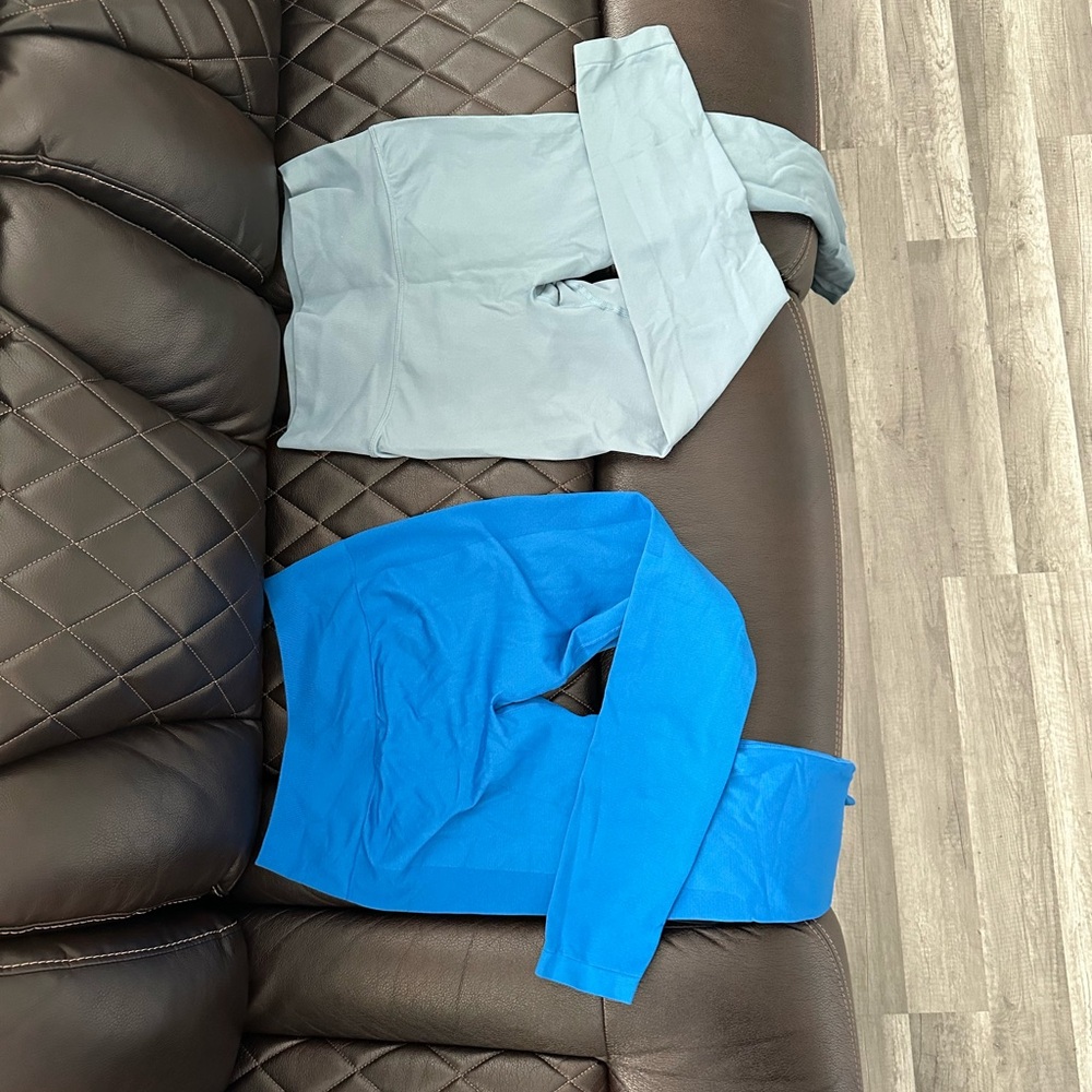Gray Blue and Royal blue leggings
